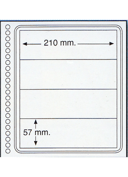 Fogli in cartoncino a 4 strisce finissima qualità 210 mm X 57 mm per ditta Marini e Abafil